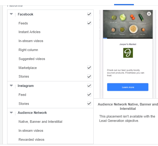 Facebook Ad campaign set step 6