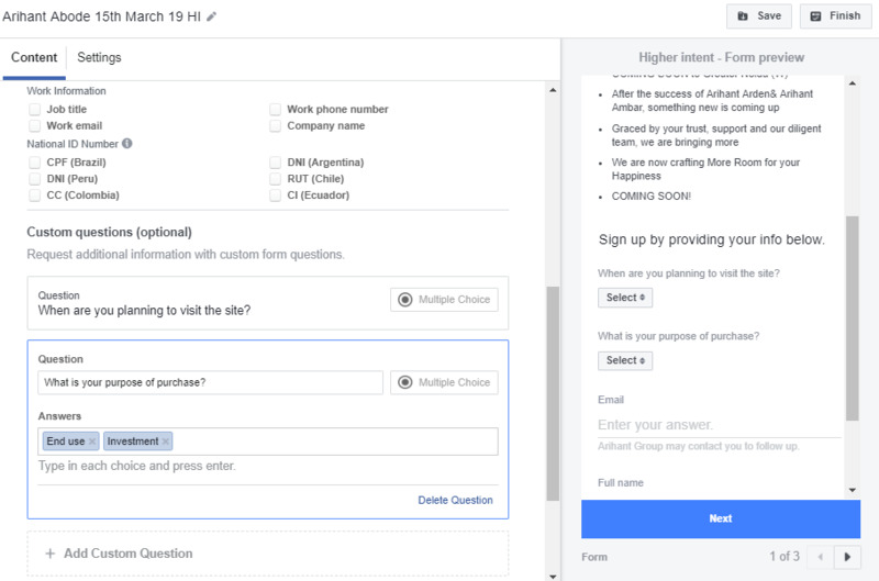 Facebook Ad campaign set step 7