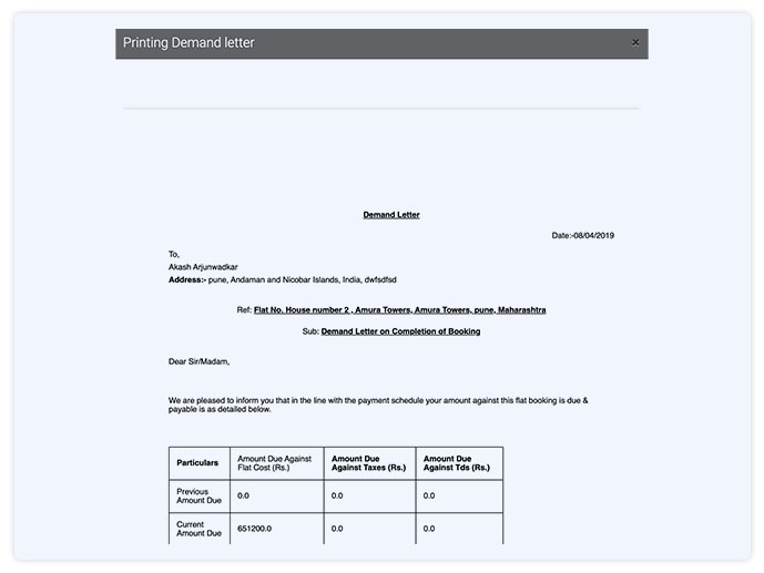 Print Personalised Documents like Agreements, Allotment Letters, etc